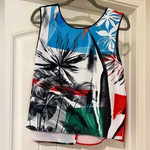 Clover Canyon Abstract Art Tank Top | Asymmetrical Hem | Size M